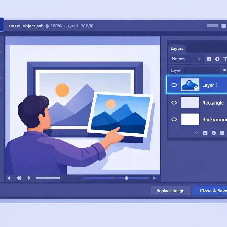 Smart Object در فتوشاپ نوعی لایه خاص است که به شما اجازه میدهد محتوای یک فایل را به صورت غیرمخرب (Non‑Destructive) ویرایش کنید. یعنی بدون اینکه کیفیت تصویر کاهش پیدا کند یا ساختار اصلی فایل تغییر کند، میتوانید محتوا را جایگزین یا ویرایش کنید. در فایلهای PSD آماده، معمولاً قسمتهایی که باید طرح داخل آنها قرار بگیرد، به صورت Smart Object طراحی شدهاند. این کار باعث میشود طراح بتواند تنها با چند کلیک، طرح خود را داخل فایل قرار دهد. از مزایای مهم Smart Object میتوان به موارد زیر اشاره کرد: حفظ کیفیت تصویر در هنگام تغییر اندازه امکان ویرایش چندباره بدون افت کیفیت جایگزینی سریع طرح در فایلهای PSD مدیریت بهتر لایهها در پروژههای پیچیدهSmart Object در فتوشاپ نوعی لایه خاص است که به شما اجازه میدهد محتوای یک فایل را به صورت غیرمخرب (Non‑Destructive) ویرایش کنید. یعنی بدون اینکه کیفیت تصویر کاهش پیدا کند یا ساختار اصلی فایل تغییر کند، میتوانید محتوا را جایگزین یا ویرایش کنید. در فایلهای PSD آماده، معمولاً قسمتهایی که باید طرح داخل آنها قرار بگیرد، به صورت Smart Object طراحی شدهاند. این کار باعث میشود طراح بتواند تنها با چند کلیک، طرح خود را داخل فایل قرار دهد. از مزایای مهم Smart Object میتوان به موارد زیر اشاره کرد: حفظ کیفیت تصویر در هنگام تغییر اندازه امکان ویرایش چندباره بدون افت کیفیت جایگزینی سریع طرح در فایلهای PSD مدیریت بهتر لایهها در پروژههای پیچیده