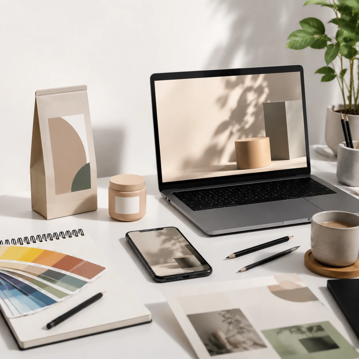 مقایسه موکاپ مینیمال و شلوغ برای ارائه حرفه‌ای طراحی