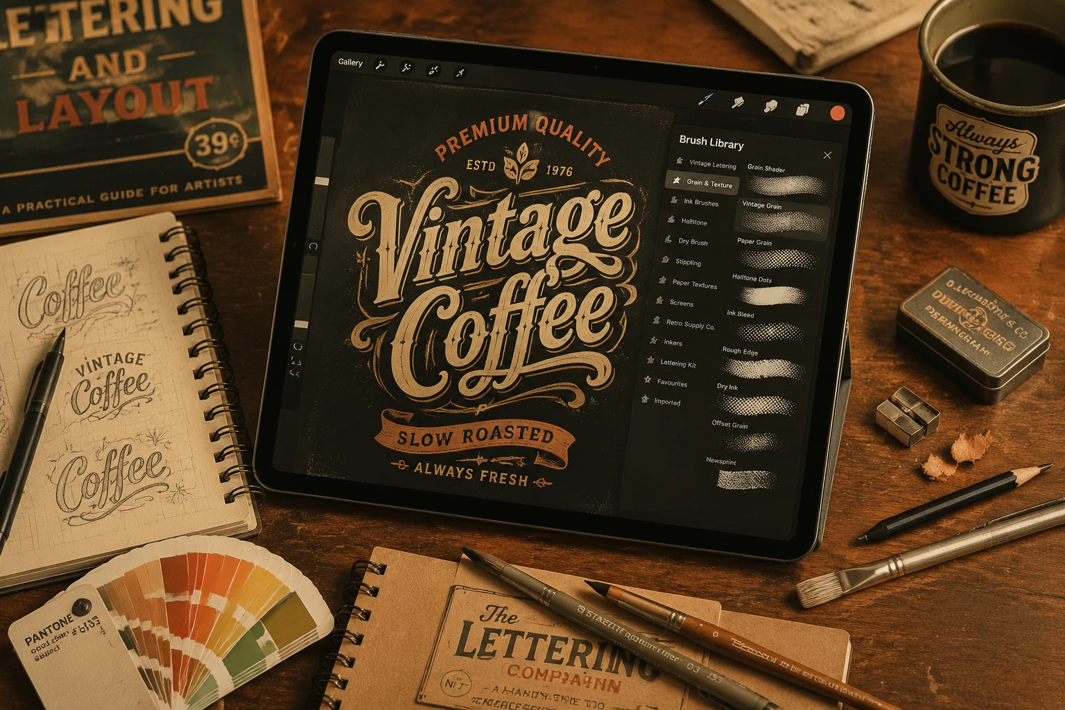آموزش طراحی تایپوگرافی وینتیج با Vintage Lettering Toolkit
